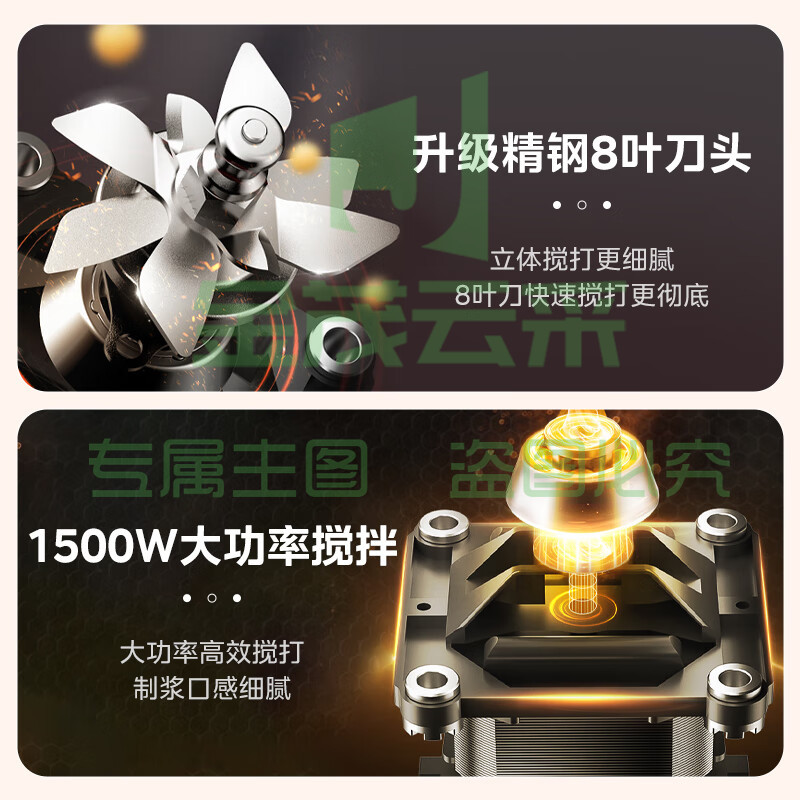 美的（Midea）破壁机1.75L家用多功能料理机大容量豆浆果汁辅食机PB15X3-143C除菌洗 SKU：YDKJ09616