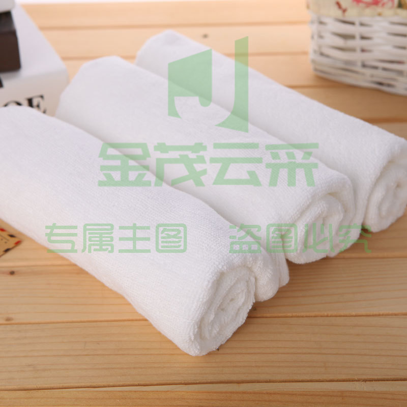 赛罗 全棉毛巾白色吸水酒店洗脸巾纯棉加厚客房民宿洁面巾定制logo 白色 重120克 35*75CM 加厚型 SKU：YDKJ09567