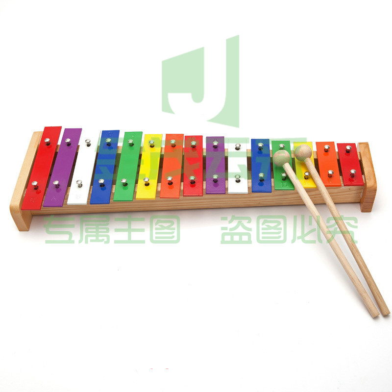 儿童手敲琴木琴15音铝片铝板琴打击乐器学生宝宝音乐玩具 15音铝片手敲琴(已校准音)+琴包 SKU：YDKJ09564