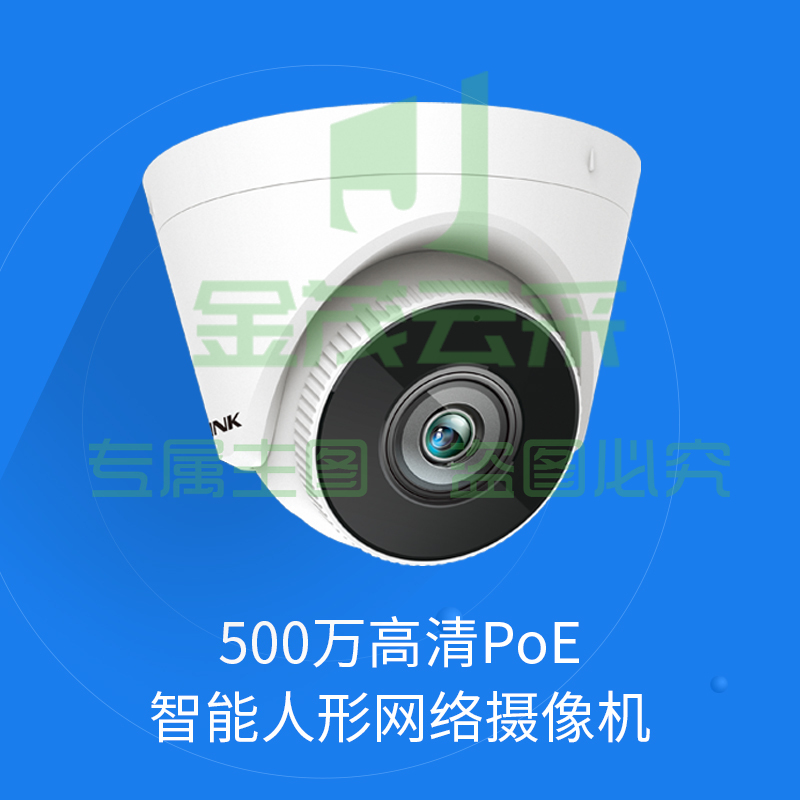 TPLINK 网络摄像头星光拾音半球有线监控器商用高清夜视室户外500万像素POE供电 4mm TL-IPC455HSP-4 SKU：YDKJ09571