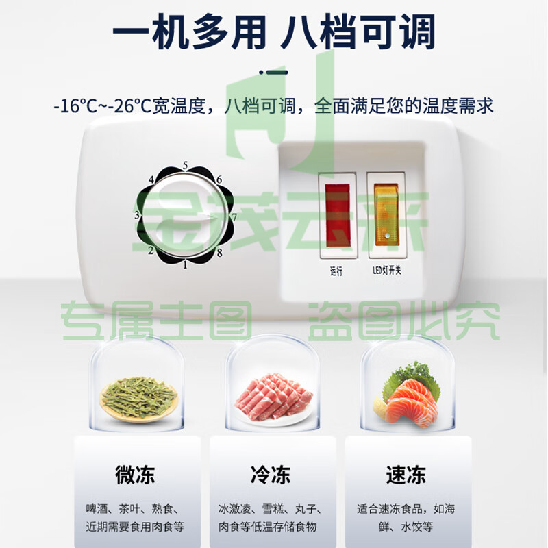 澳柯玛（AUCMA）商用雪糕柜 篮筐镀膜玻璃门冷冻柜 小型卧式雪糕展示柜 超市速冻冷柜 上下推拉 SD-100FC