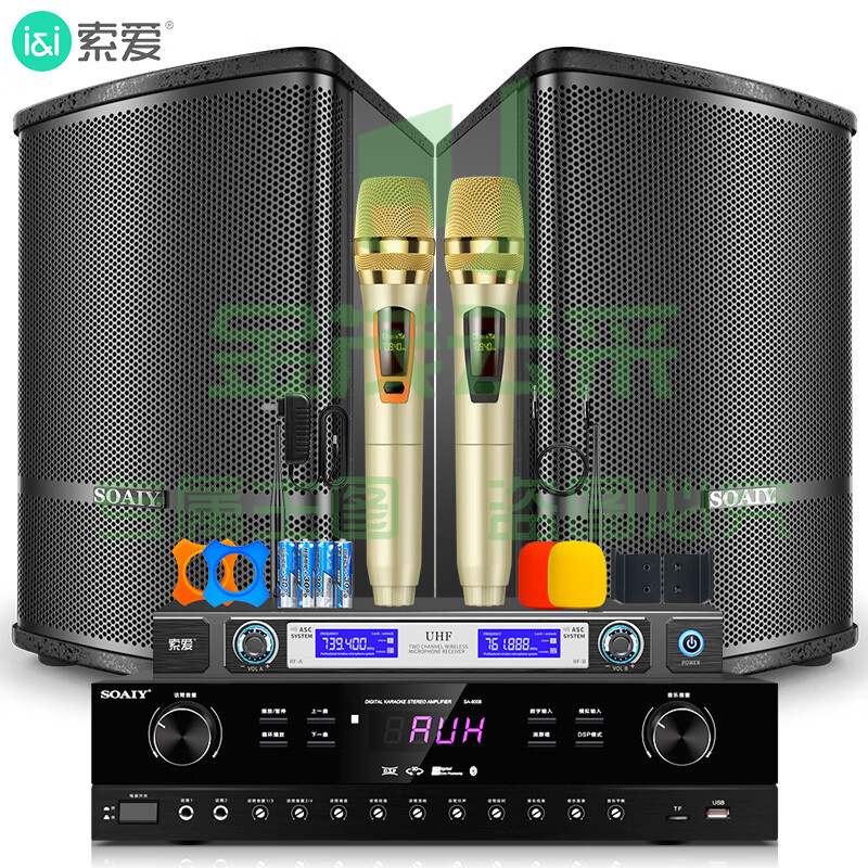 索爱（soaiy）CK家庭影院客厅电视KTV音响家用商用会议门店设备卡拉ok唱歌全套专业功放话筒音箱组合 套装五