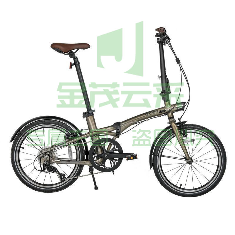 迪卡侬（DECATHLON）通勤9级变速便捷折叠自行车Tilt900灰棕色20寸-2719956