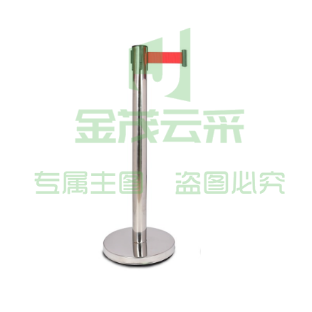 警戒隔离线带柱排队护栏 隔离带 立柱 安全警示带 伸缩带 标准款3米 银色