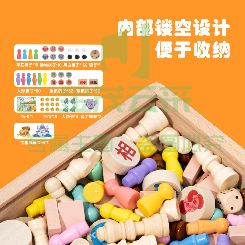 得力(deli)28合一棋五子棋飞行棋跳棋围棋等多功能棋玩具男女孩玩具YW107 TJHX09010906056671