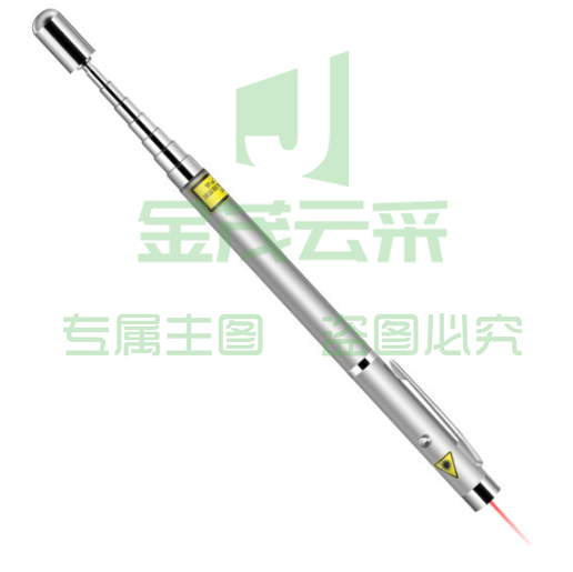 得力 3934激光笔 可伸缩激光教鞭 钢笔造型激光笔银色
