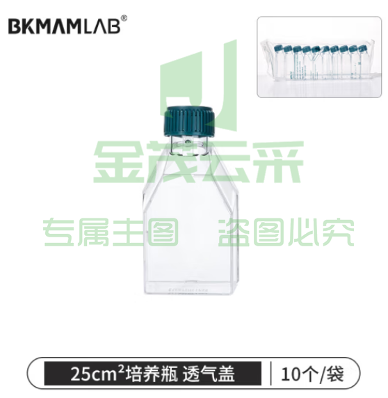 比克曼生物（BKMAM）细胞培养瓶密封透气盖矩形斜颈瓶组织培养TC处理 25cm² 10个/袋 (zhyghf_221722041)