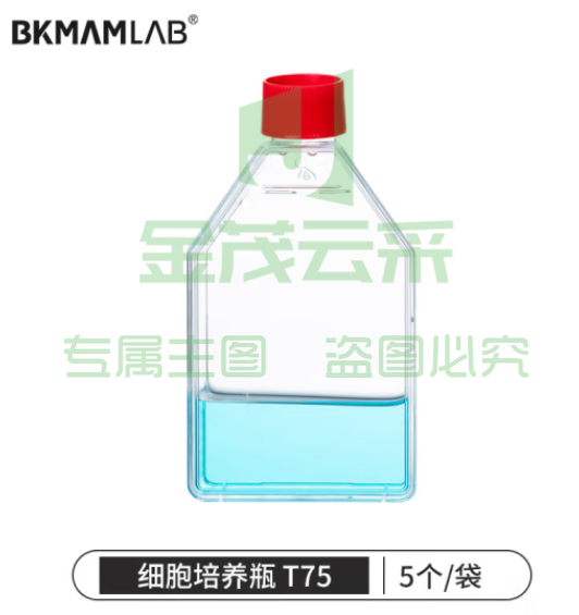 比克曼生物（BKMAM）细胞培养瓶密封透气盖矩形斜颈瓶组织培养TC处理 75cm² 5个/袋 (zhyghf_221722042)