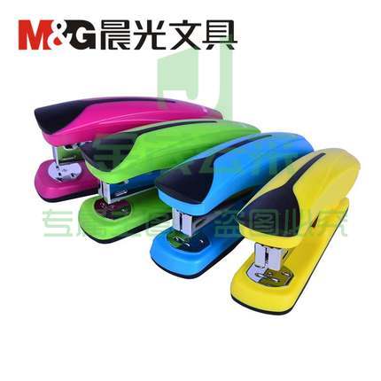 晨光（M&G）12号炫彩系列订书机 商务办公用品 订书器 ABS91641 蓝红绿黄颜色随机 一包12个装