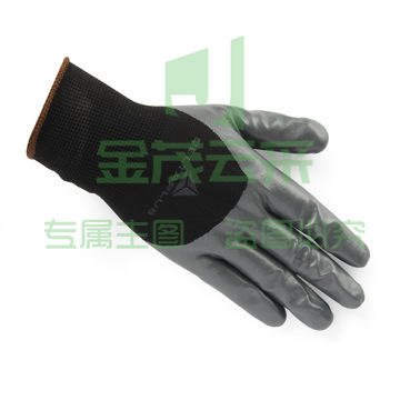 代尔塔 201718 舒适型丁腈3/4涂层操作手套 VE713/7 黑色 10副/打