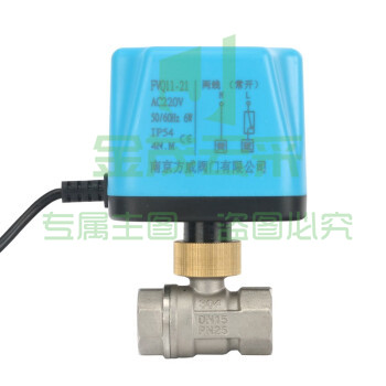 304不锈钢电动二通球阀二两线常开常闭12V24V220V电磁球阀DN20 25 11-21常开DC24V+不锈钢球阀DN15