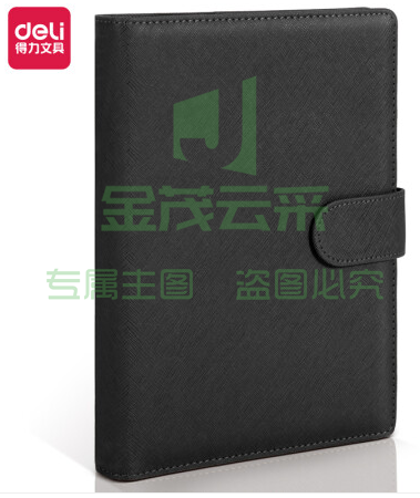 得力(deli)3151商务活页笔记本子文具 25K工作记事本皮面本办公用品 100张 黑色