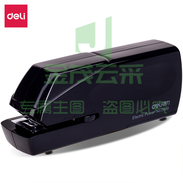 得力电动订书机 0489 黑色可放150枚钉 20张纸 24/6 26/6 入纸深度6-40mm