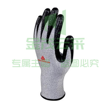代尔塔 202044 三副装4级PU涂层防割手套 VECUT44/7 灰黑色 40袋/箱