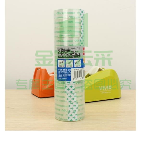 得力(deli)30011透明胶带文具胶带 透明胶 12卷/筒