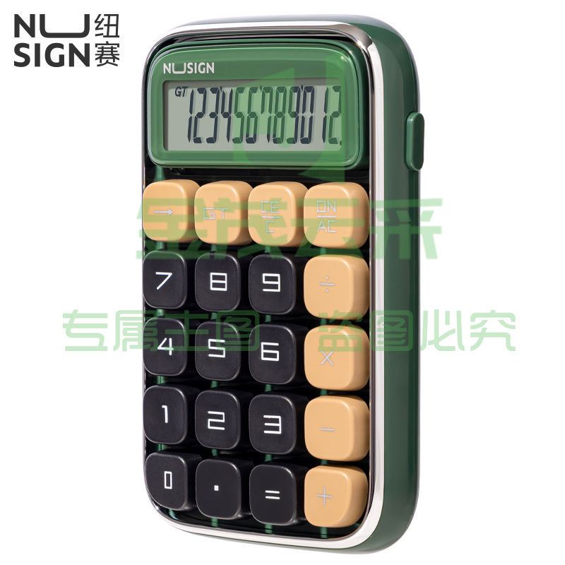 得力纽赛 机械按键计算器 12位圆点按键计算器 NS043 绿色