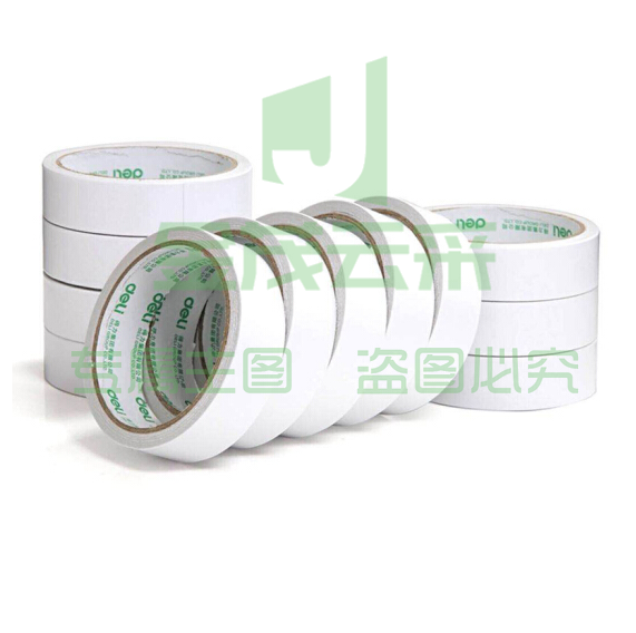得力（deli） 30407 双面胶 棉纸双面胶带 80um粘胶层 24mm*10y  10卷/袋