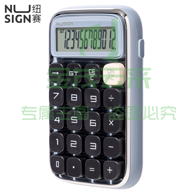 得力纽赛 机械按键计算器 12位圆点按键计算器 NS043 蓝色
