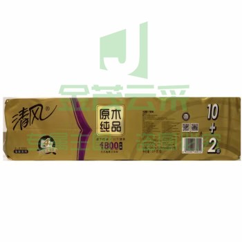 清风无芯卷纸 加厚 厕纸原木纯品1提 金装四层1800克*1提