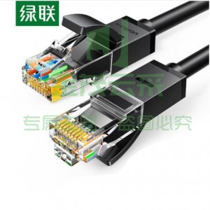 绿联 UGREEN 20160 六类网线 NW102 千兆高速宽带线 CAT6类跳线 8芯双绞线缆 黑色 2米