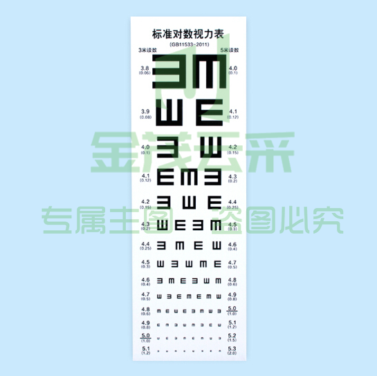 防水墙贴儿童标准对数视力表视力贴 E字贴