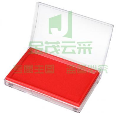 得力（deli）9864 137*88mm透明外壳方形快干印台 红色
