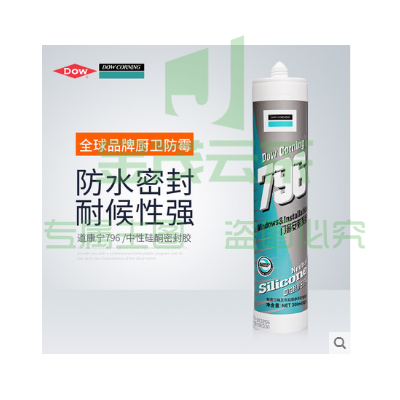 道康宁 玻璃胶防水防霉厨卫门窗耐候胶中性硅酮环保密封胶透明白色  300ml