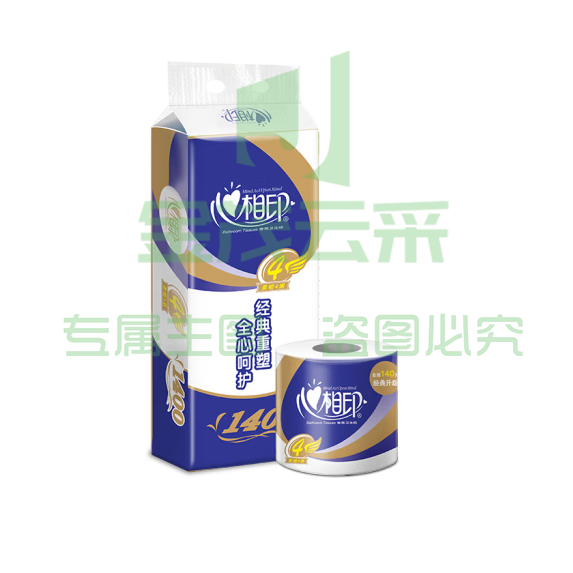 心相印 蓝色特柔卷纸 BT910 4层 140g*10卷 提装
