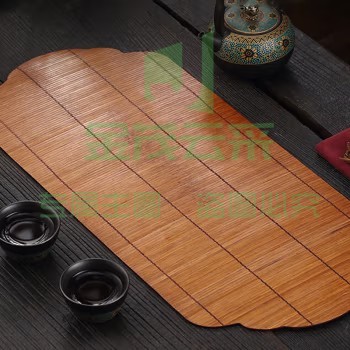 逸居客禅意茶席新中式竹制功夫茶具配件防水隔热桌旗垫子茶盘过滤垫餐垫 竹编祥云茶席【50*23】