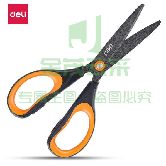 得力 6055 特氟龙剪刀 170mm (单位:把) 橙色