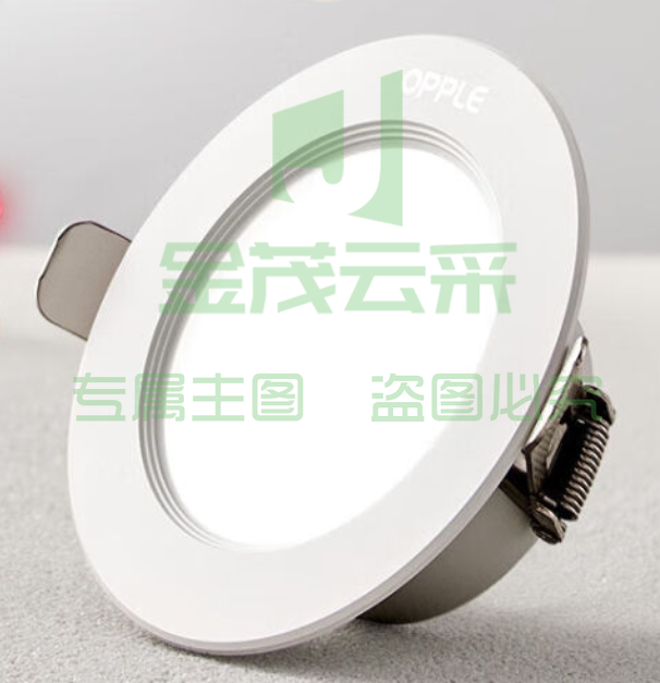 欧普(OPPLE)led筒灯大功率天花灯超薄嵌入式面板走廊全金属铂钻6W-调色款-3寸