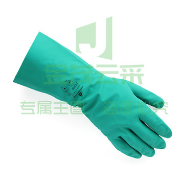 代尔塔 201801 经济型丁腈防化手套 VE801/9 绿色 12副/打