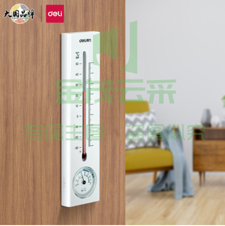 得力 9013 经典挂壁式温度计    WLSZ01020936555520