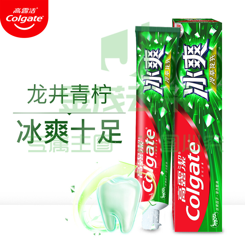 高露洁(Colgate)  冰爽龙井青柠牙膏 清新口气(新老包装随机发) 180g  .
