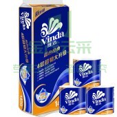 维达(Vinda) V4069 4层 140g 蓝色经典卫生卷纸 10卷/提(可当天配送发货)