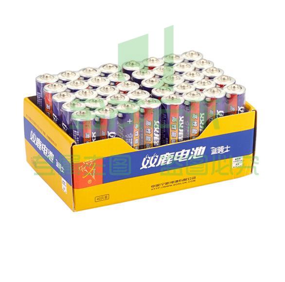 双鹿 5号电池 碳性5号AA电池 蓝骑士 40粒/盒
