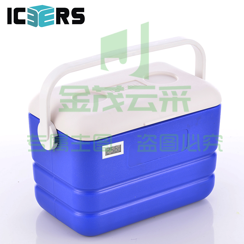 艾森斯 12L高品质PU保温箱  蓝色(PU6面)1冰盒+6冰袋 有温度显示zhygh_221700145