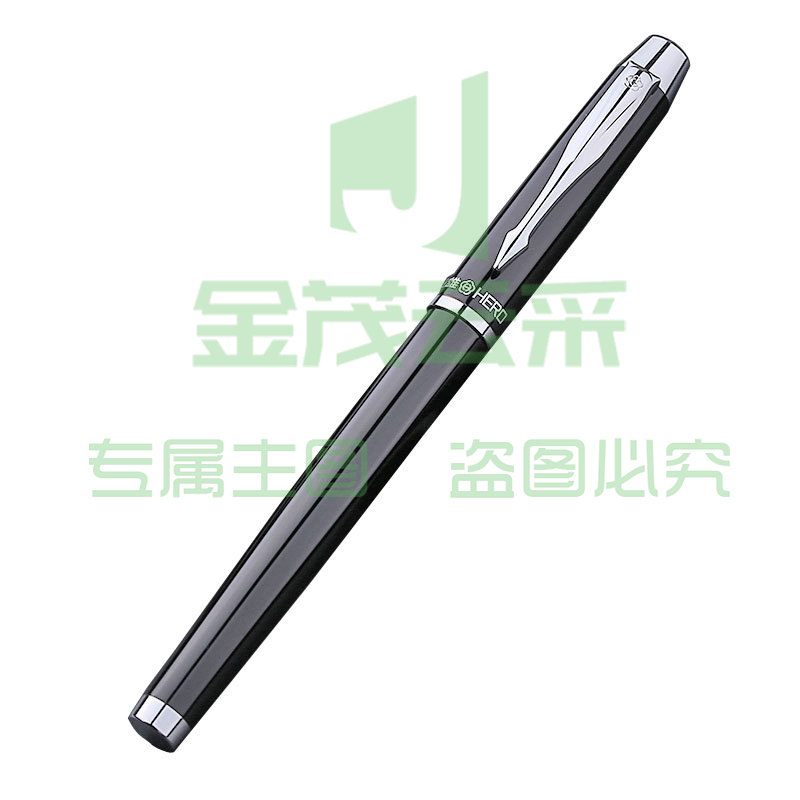 英雄（HERO）7006 高级钢笔/铱金钢笔 金属笔杆 黑色 0.38mm