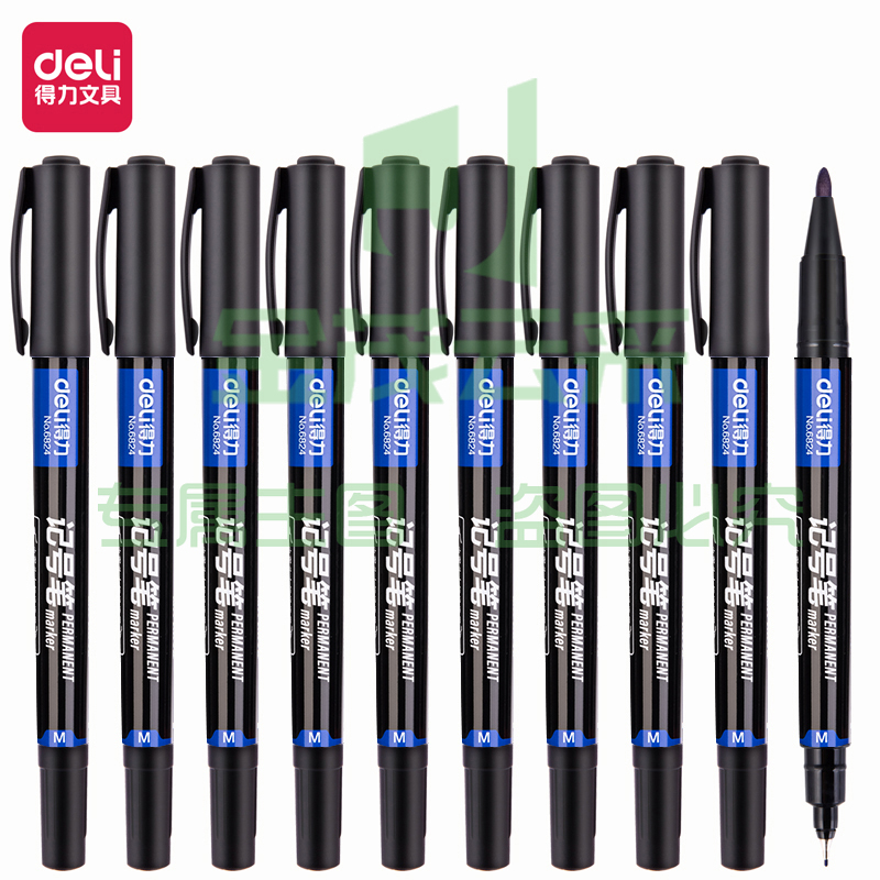 得力思达 6824 小双头记号笔(蓝)(支) 整盒销售（12支/盒）