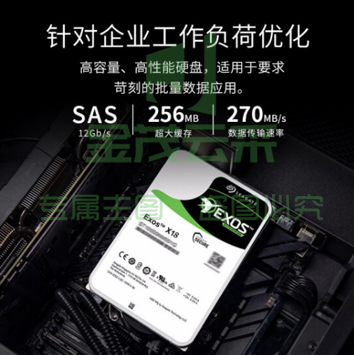 希捷(Seagate)18TB 256MB 7200RPM 企业级硬盘 SAS接口 希捷银河Exos X18系列 氦气 ST18000NM004J pcyg-2022071530350