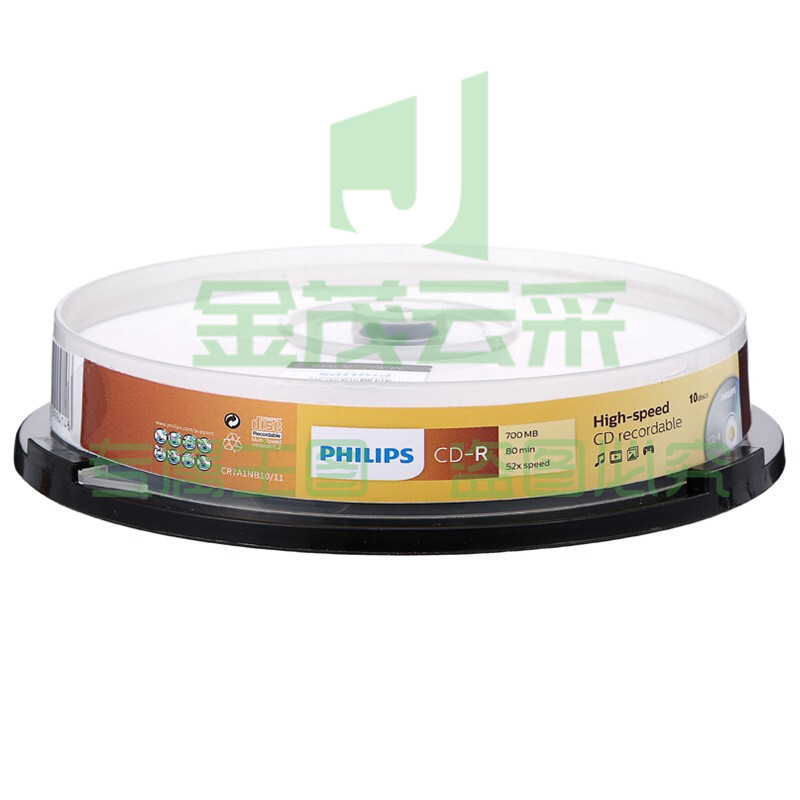 飞利浦 PHILIPS 可擦写光盘 CD-R 10片/筒 pcyg-231016100026