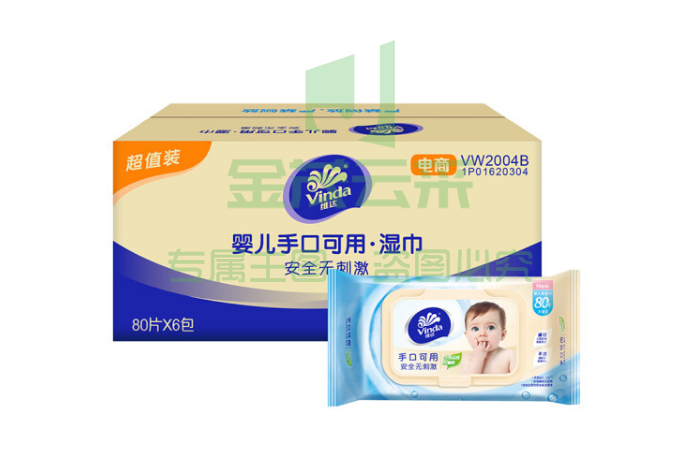 维达（Vinda）湿巾 婴儿湿巾纸VW2004B手口湿巾80片/包*6包装 pcyg-2022020822301