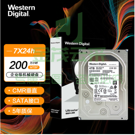 西部数据(Western Digital) HUS726T4TALE6L4 机械硬盘 4TB SATA6Gb/s 7200转256M 企业级空气硬盘
