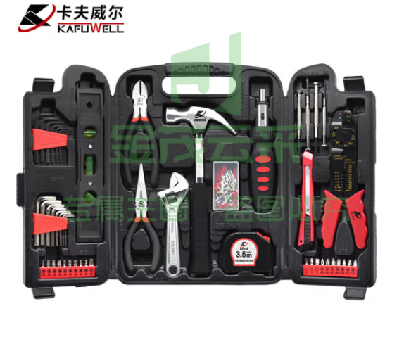 卡夫威尔 129件套家用工具箱套装电工棘轮螺丝刀扳手锤子五金组套 H4001A