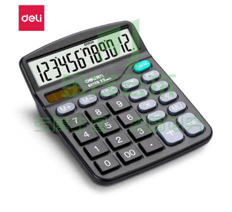 得力(deli)双电源桌面通用办公计算器 12位大屏幕桌面计算机 办公用品 837ES