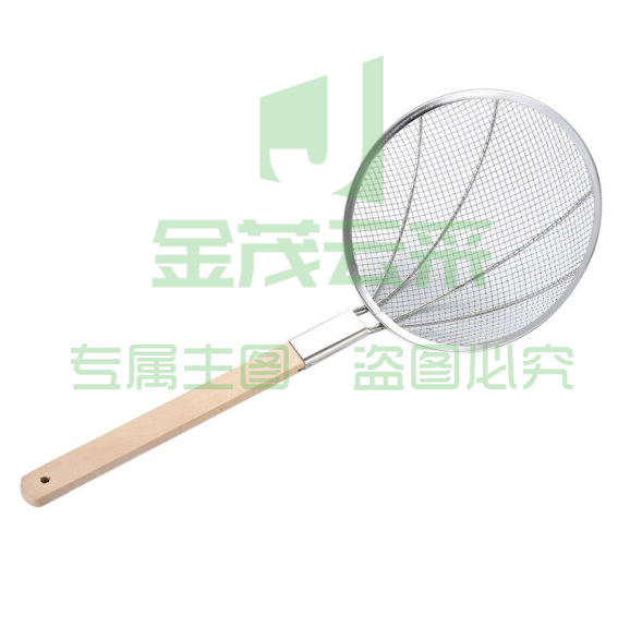 8目不锈钢过滤网大漏勺  不锈钢笊篱  直径28cm  手柄长约38cm