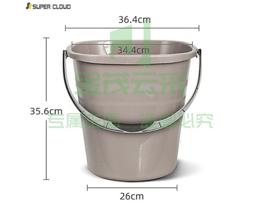 Supercloud（舒蔻）24L提水桶 PP塑料大水桶家用洗澡泡脚桶加厚大容量储水桶 咖色方形桶Supercloud（舒蔻）24L提水桶 塑料加厚大容量 口直径34.4*底直径26*高35.6 pcyg-2022102437630（可当天配送发货）