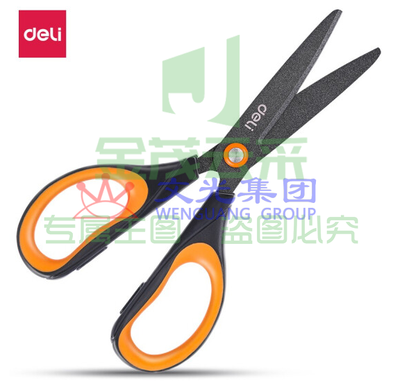 得力 6055 特氟龙剪刀 170mm (单位:把) 橙色     （可当天配送发货）
