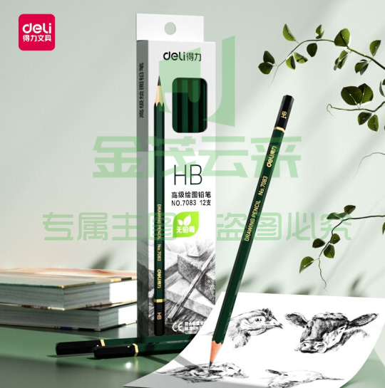 得力7083高级绘图铅笔HB（可当天配送发货）