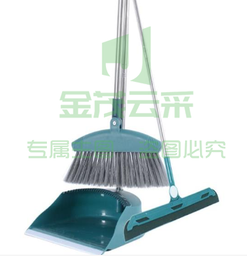 卫洋 防风扫把套装懒人扫帚簸箕苕帚扫地笤帚拖把软毛不粘头发神簸畚箕条帚扫地器 地刮三件套蓝色（可当天配送发货）